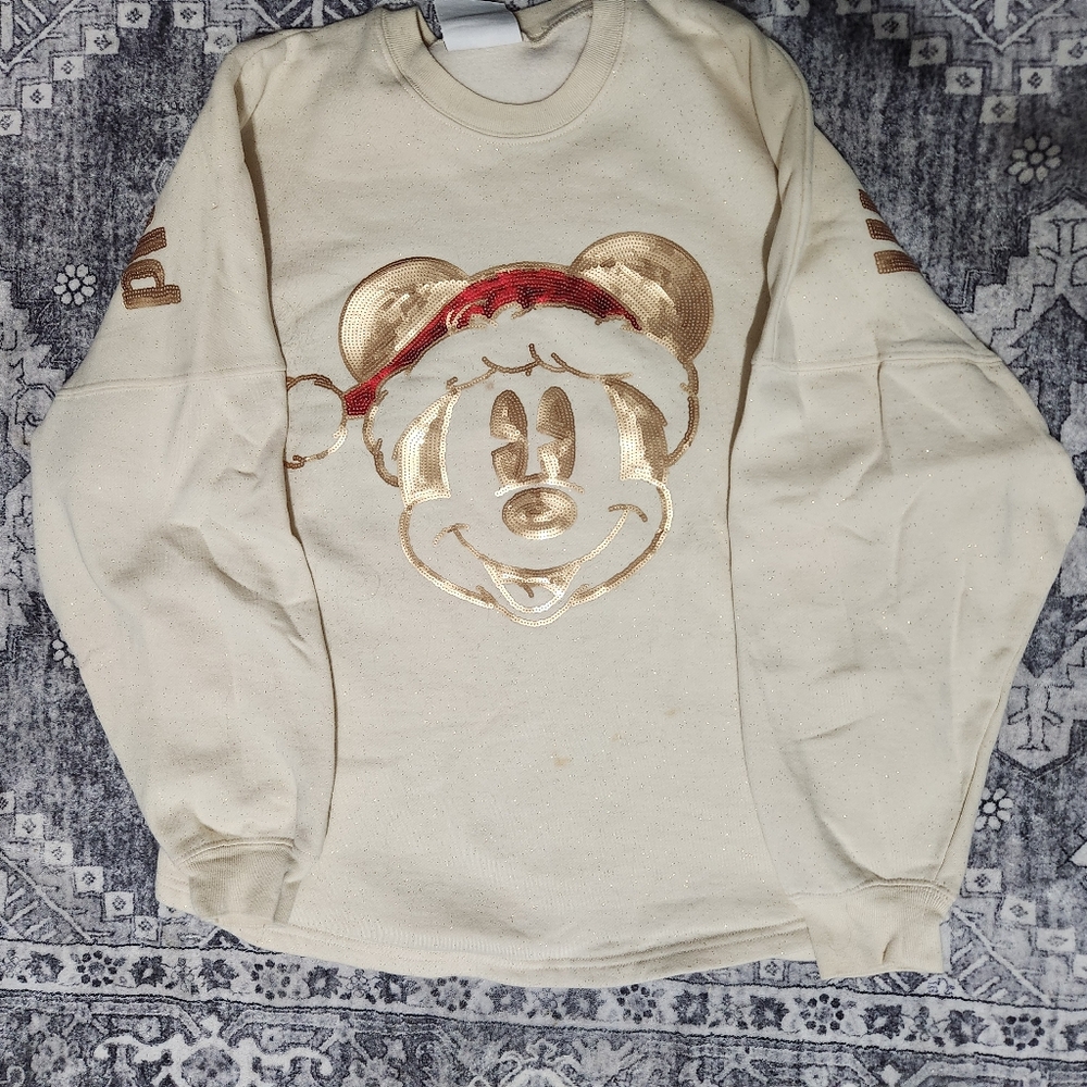 Disney Cream and Gold Mickey Mouse Sweater